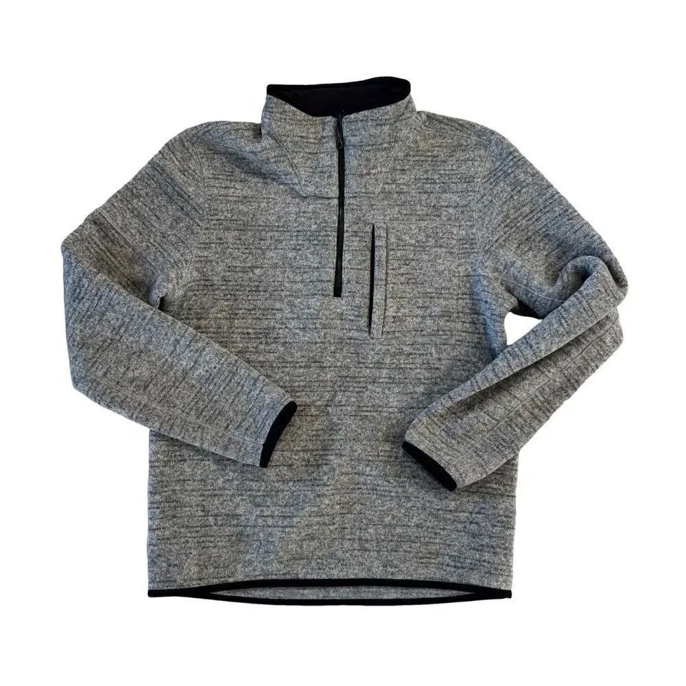 Prana Men's Heathered Gray Zip-Up Sweater